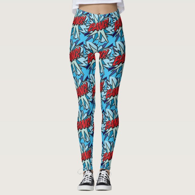 Leggings Bande dessinée Pop Art BANG (Devant)