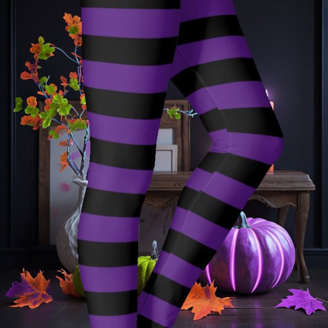 Leggings Bande noire et violette (Créateur téléchargé)