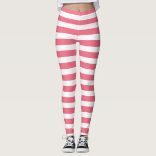 Leggings Bande rose et blanche claire