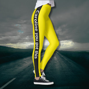 Leggings Bande verticale noire   Ajouter du texte   Jaune c
