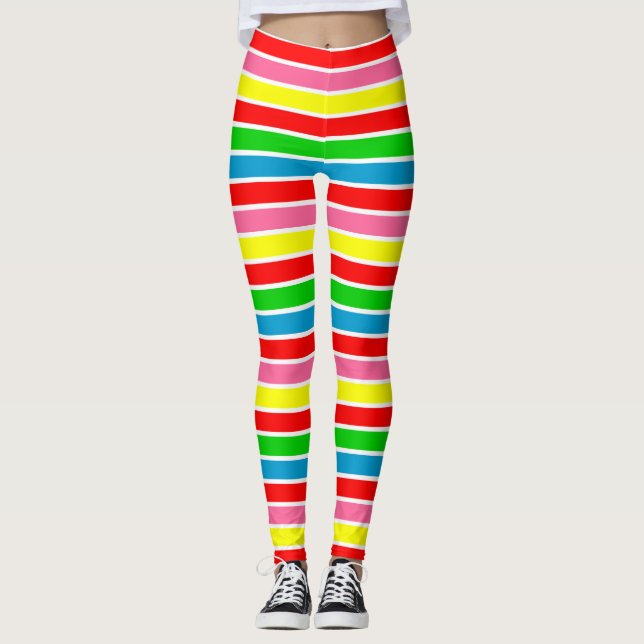 Leggings Bandes arc-en-ciel colorées Legs (Devant)