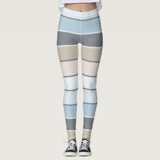 Leggings Bandes bleu gris