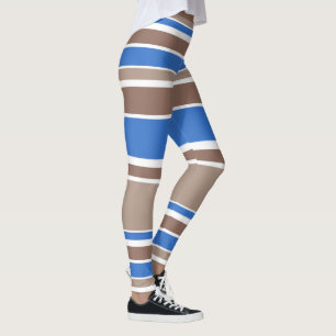 Leggings Bandes Brown et bleues
