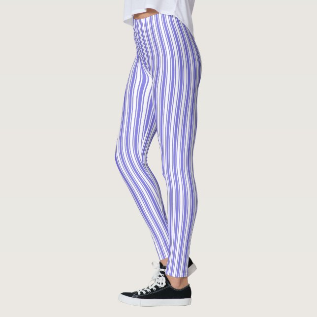 Leggings Bandes de bonbons bleu et blanc (Gauche)