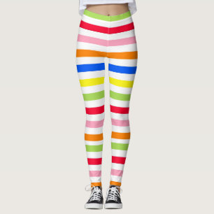 Leggings Bandes de bonbons multicolores