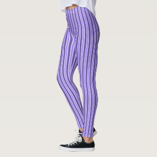 Leggings Bandes de bonbons violettes et blanches