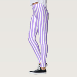 Leggings Bandes de bonbons violettes et blanches