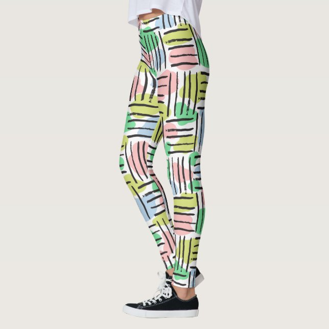 Leggings Bandes de brosse et pastels (Gauche)