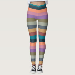 Leggings Bandes de couleur en pastel coloré...