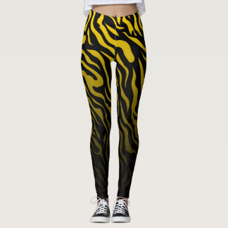 Leggings Bandes de Zèbre Jaune et Noir : Légendes élégantes