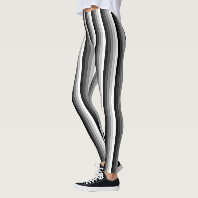 Leggings Bandes d'ombre noir et blanc (Gauche)