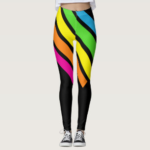 Leggings Bandes et couleurs des années 80