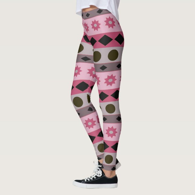 Leggings Bandes et symboles géométriques horizontaux (Gauche)