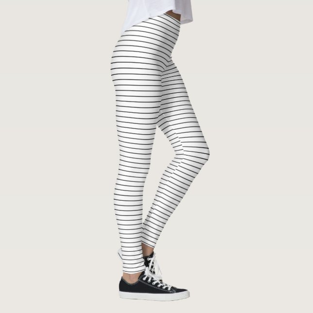 Leggings Bandes horizontales noires et blanches (Droite)
