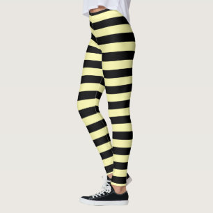 Leggings Bandes jaune pâle et noire