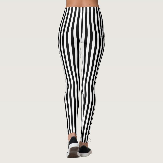 Leggings Bandes noires et blanches (Dos)