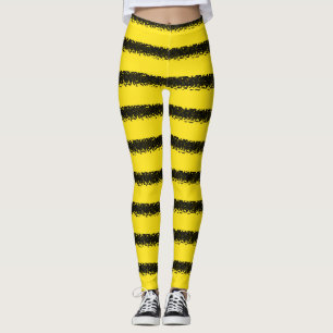 Leggings Bandes noires et jaunes inspirées des abeilles