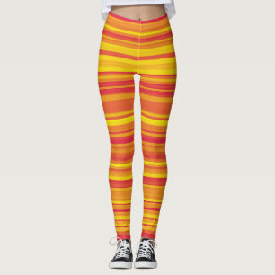 Leggings Bandes Orange Rouge Jaune