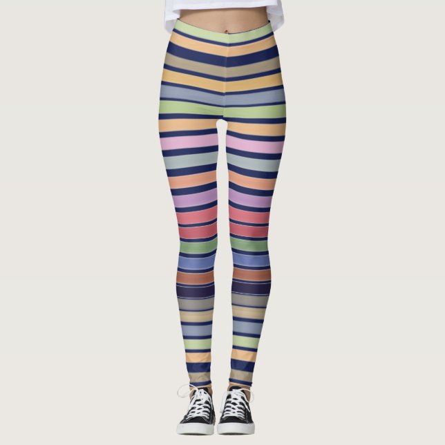 Leggings Bandes Pastel Colorées (Devant)