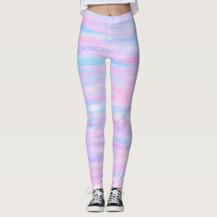 Leggings Bandes Peintes Turquoise Rose violet