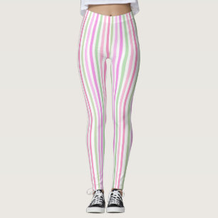 Leggings Bandes, rose, vert