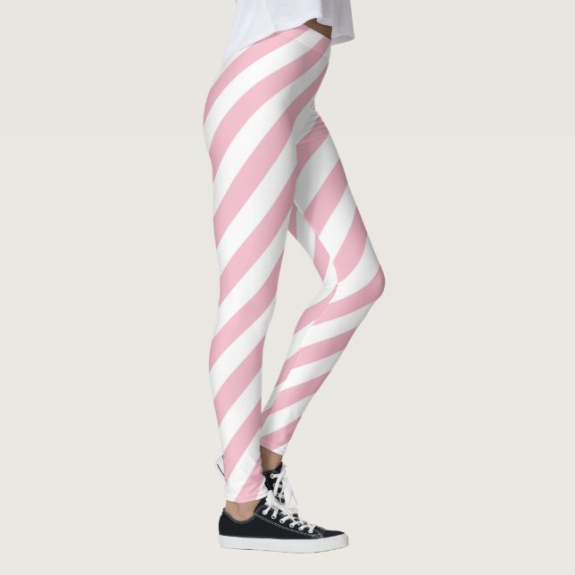 Leggings Bandes roses et blanches (Droite)