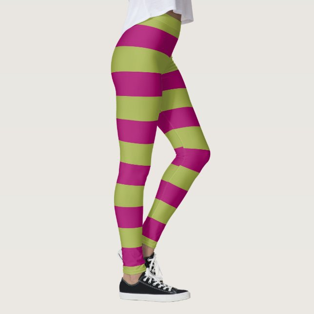 Leggings Bandes roses et vertes (Droite)