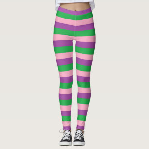 Leggings Bandes roses, violettes et vertes