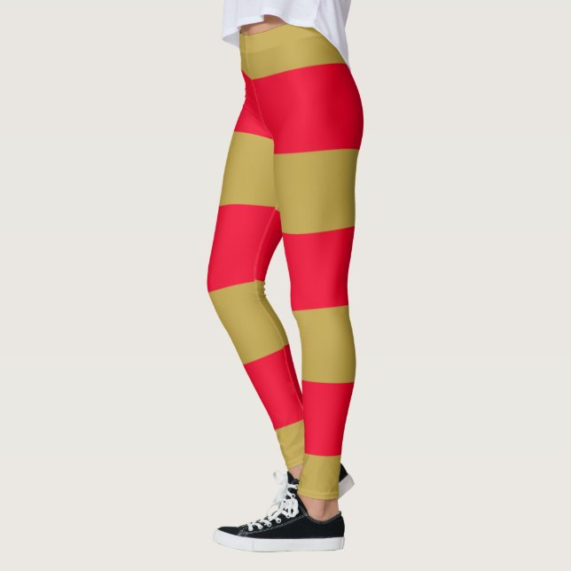 Leggings Bandes rouge et or (Gauche)