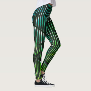 Leggings Bandes rugueuses sur teintes vertes conception abs