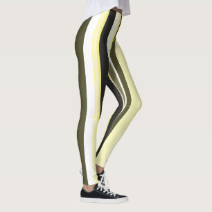 Leggings Bandes verticales Jaunes Contemporaines Efficaces