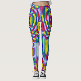 Leggings Bandes verticales rouges jaunes verts