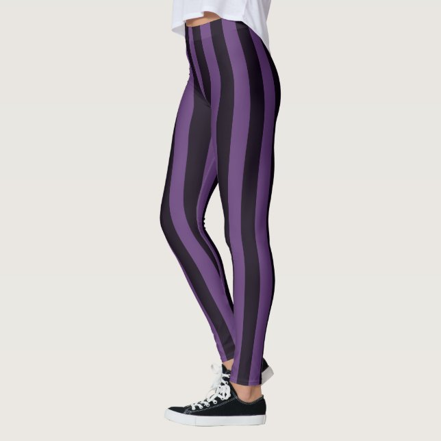 Leggings Bandes verticales violettes Décoration sur (Gauche)