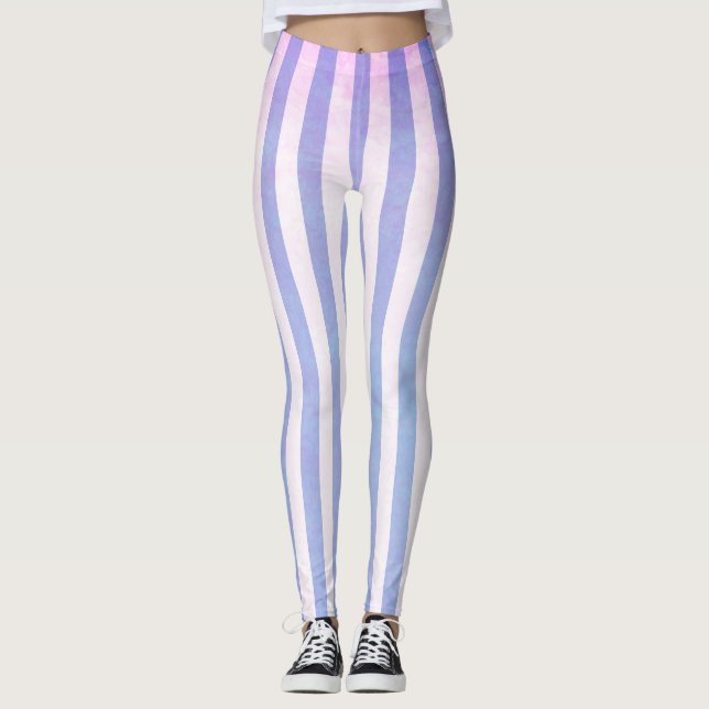 Leggings Bandes Violettes Et Roses (Devant)