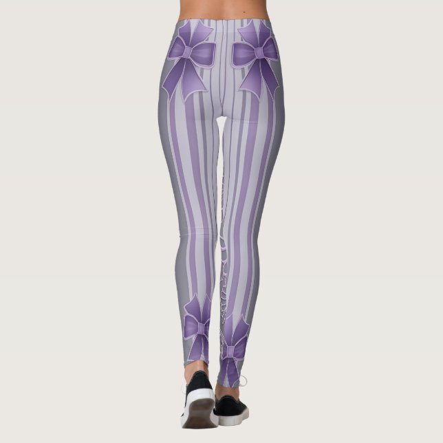 Leggings Bandes violettes Lavender Dream AI art (Dos)