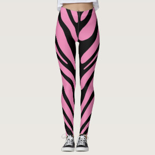 Leggings Bandes Zébrées Roses Et Noires