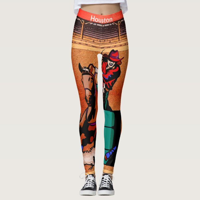 Leggings Baril de cow-girl de rodéo de Houston emballant (Devant)