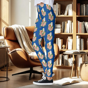 Leggings Barne Chouette Fleurs roses Bleu