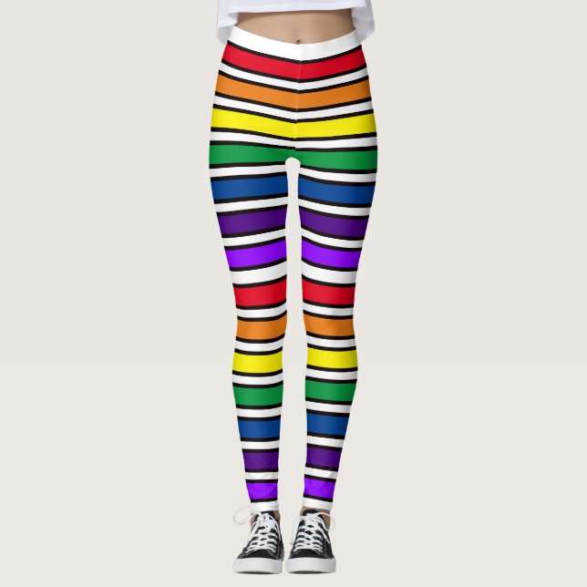 Leggings - Barres de couleur arc-en-ciel (Devant)