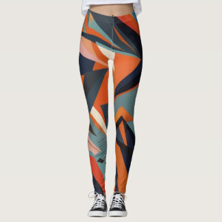 Leggings Barres de couleurs marron abstrait et chacolate