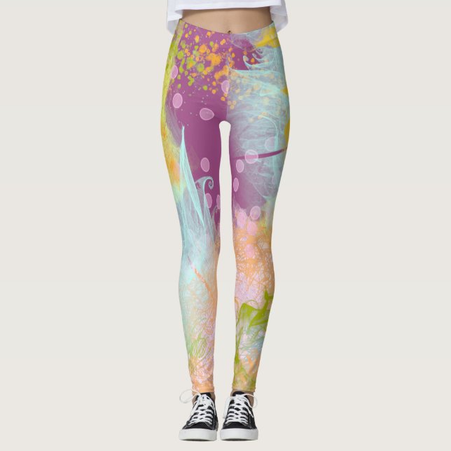 Leggings Barrière de corail violet (Devant)