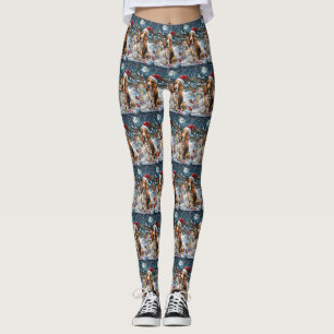 Leggings Basset Hound Chien Winter Wonderland Noël Joie