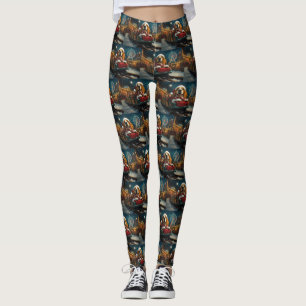 Leggings Basset Hound Dog Roller Dessous de verre Noël