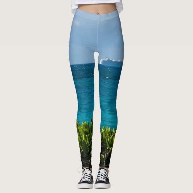 Leggings Bateau de croisière tropical (Devant)
