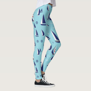 Leggings Bateaux nautiques Motif Ocean Voile Aventure