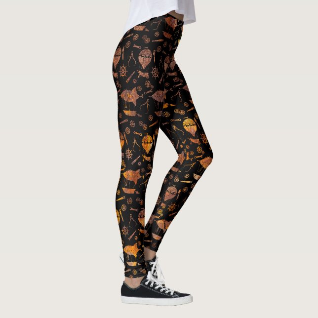 Leggings Bateaux Steampunk Super Coloré Rousty (Droite)