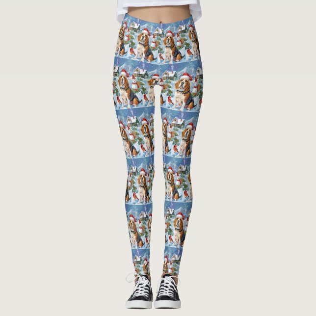 Leggings Beagle Chien Winter Wonderland Noël Joie (Devant)