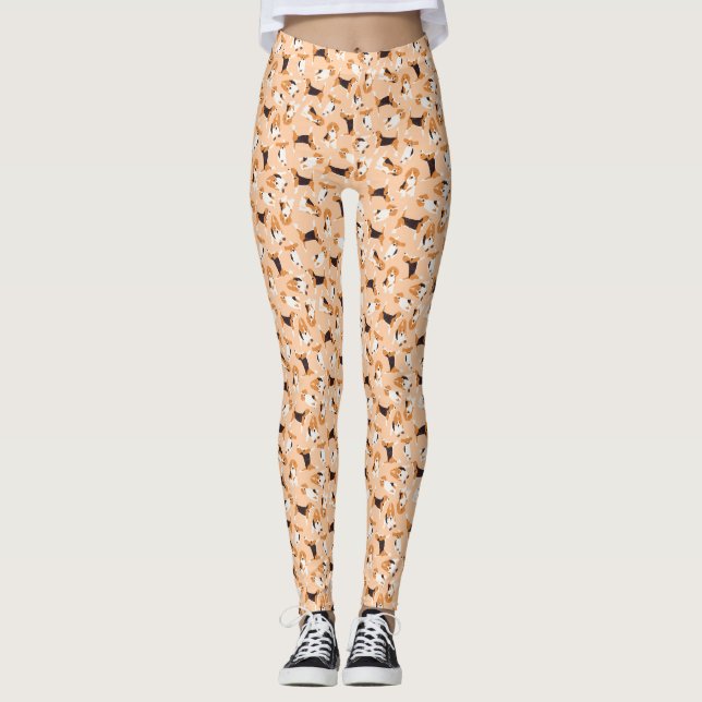 Leggings beagle scatter pêche (Devant)