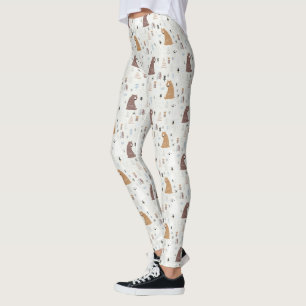 Leggings Bears mignonne dans le Motif Woods