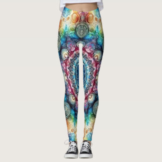 Leggings Beau Cercles psychédéliques ajustés Jambes